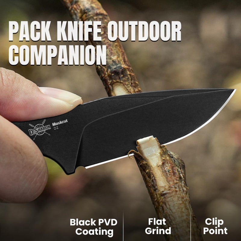 KIZER Muskrat Fixed Blade Knife, 3.15 In D2 Blade EDC Knife Argyle Pattern Orange G10 Handle Neck Knives for Men Women, Outdoor Hunting Hiking Survival Camping Knives with Sheath, 1064M2 - Image 2